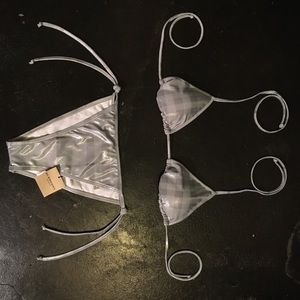 Burberry London 2-Piece Swimsuit light-blue/silver